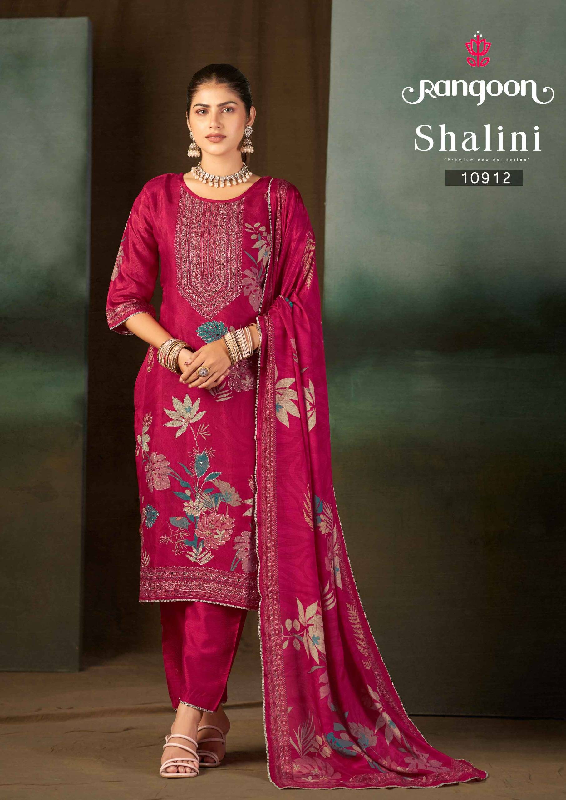 SHALINI by Rangoon 10911 To 110914 Series Beautiful Pakistani Suits Wear Pure Muslin Stitched Dresses At Wholesale Price